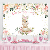 Lofaris Bunny Is Turning One And Floral Birthday Theme Backdrop